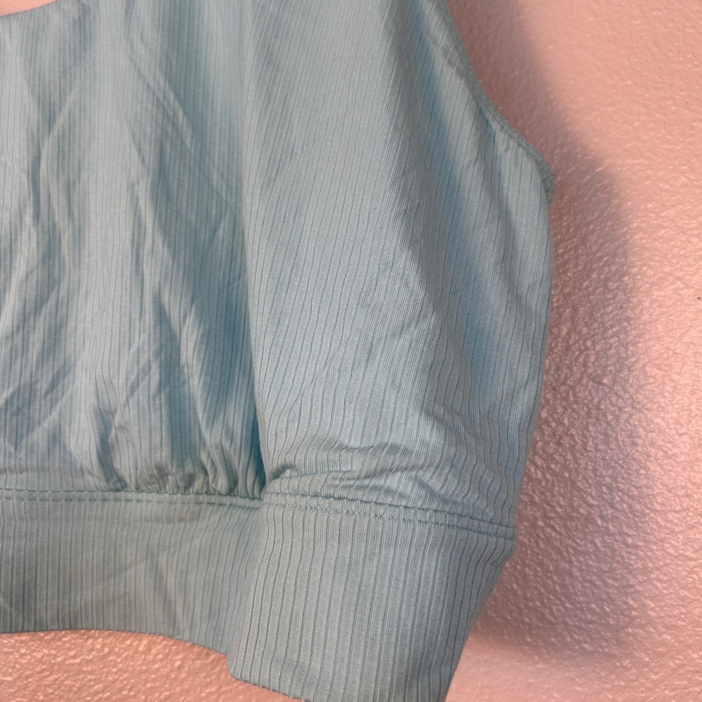 Old Navy Sunday Sleep Womens 4X Aqua Blue Ribbed Smocked Back Pajama Tank Top - Picture 6 of 8